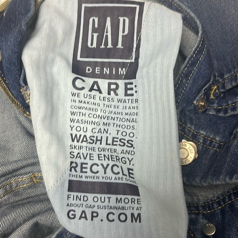 GAP Blue Faded Adjustable Razorback Overalls Pockets and Side Buttons- Medium - Picture 12 of 16